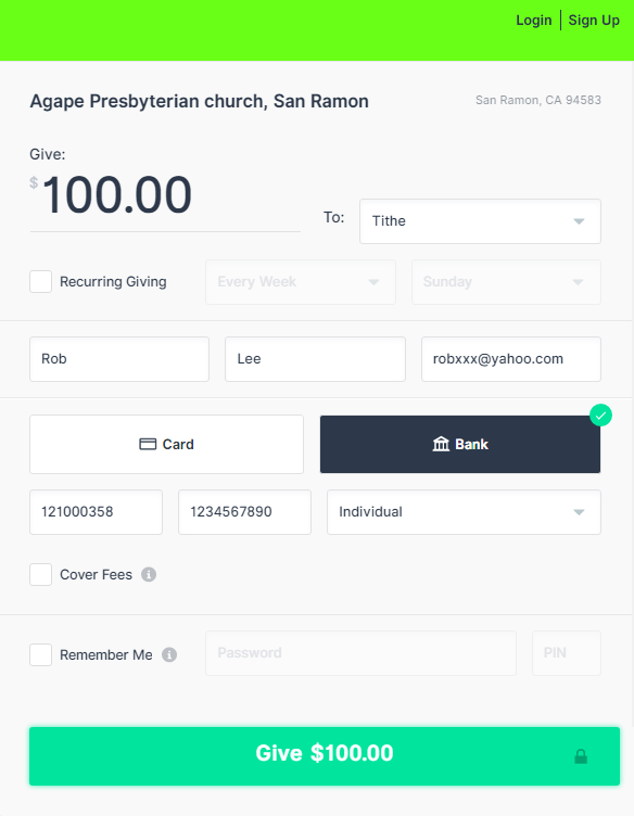 Bank Account Example